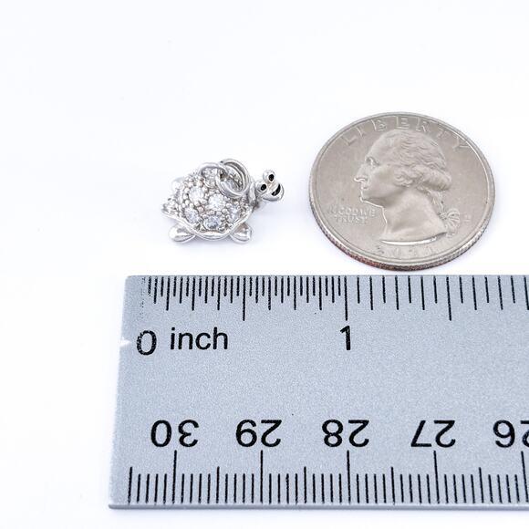 Vintage Sterling Silver 925 Turtle Pendant Charm | Dainty Animal Jewelry - Picture 9 of 10